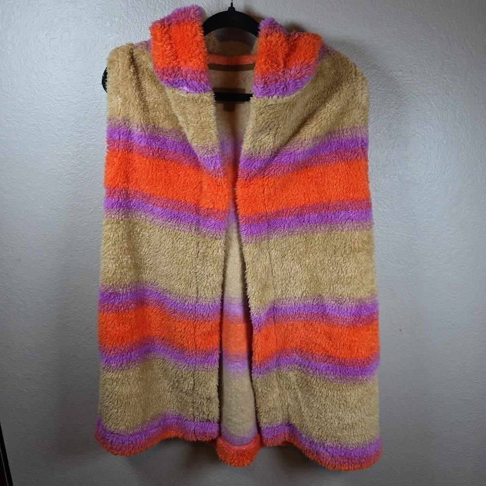 Koolaburra by UGG Women's Size 1X Cozy Sherpa Hooded‎ Vest Sunrise Ombre